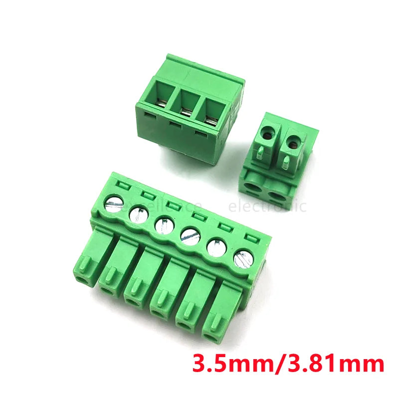 5Pcs 15EDGK 3.5mm 3.81mm Pitch PCB Screw Terminal Block 2-12 Pin Plug-in Wiring Holder Plug Body Connector