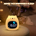 Animal-Shape Alarm Clock Light Adjustable Pat Control Touch Night Light Small Ornaments Home Decor Sleep Training Clock Toddler