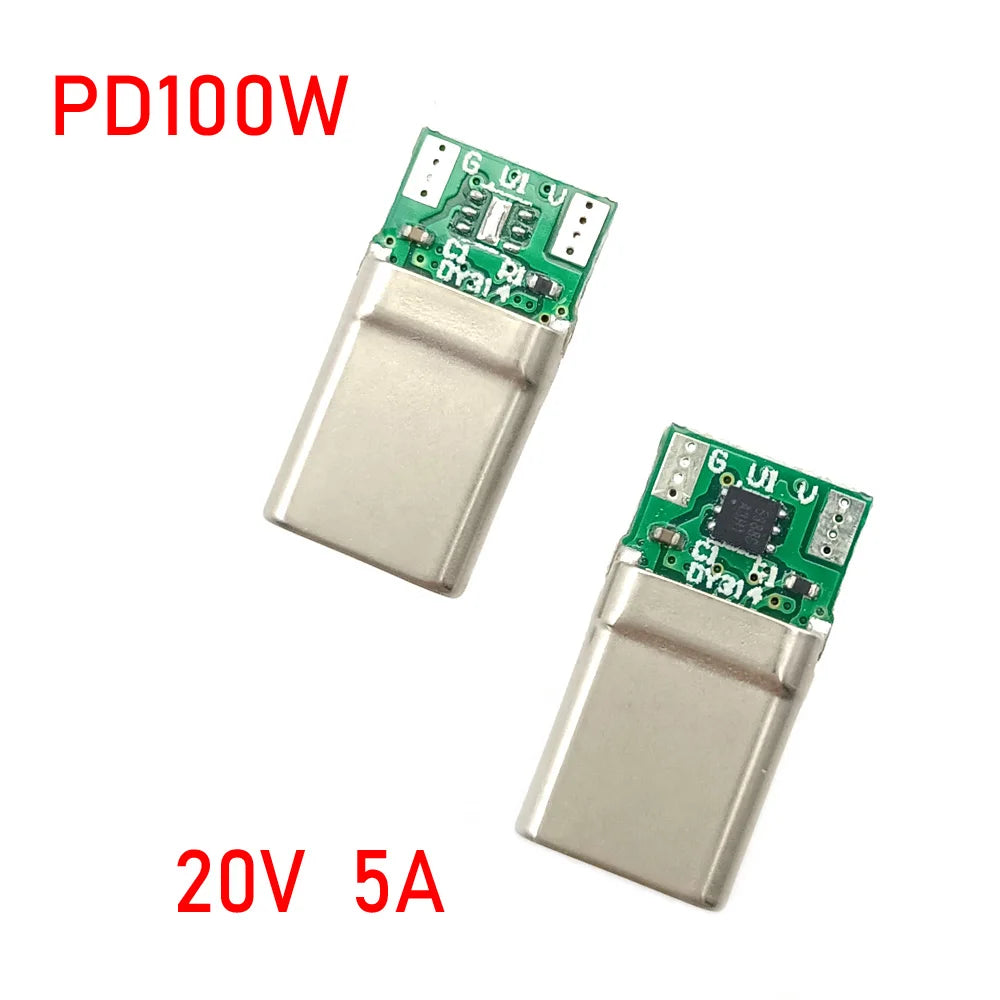 PD100W USB 3.1 Type-C 7Pin Connector Male Receptacle Adapter to Solder Wire Cable 20V 5A High Current Support PCB Board