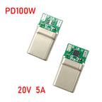 PD100W USB 3.1 Type-C 7Pin Connector Male Receptacle Adapter to Solder Wire Cable 20V 5A High Current Support PCB Board