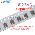 10pcs 1812 220NF 0.22UF 224K 250V 450V 500V 630V X7R 10% SMD Chip Multilayer Ceramic Capacitor