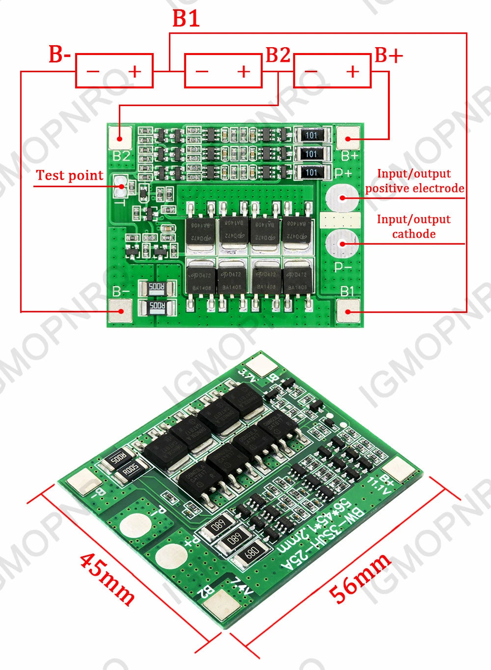 3S 6A 8A 10A 20A 25A 30A 40A 60A Li-ion Lithium Battery 18650 Charger PCB BMS Protection Board For Drill Motor Lipo Cell Module