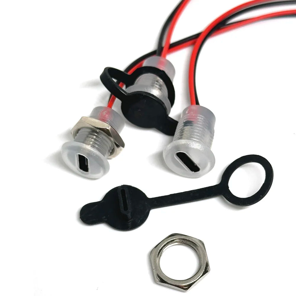 USB-C 5A High Current Charging Socket With M11 Nut Snap Lock Plate Transparent Female Type C Waterproof Female Connector Jack