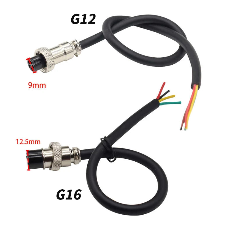 GX12 GX16 GX20 Aviation Plug Socket with 2M Wire 2 3 4 5 6 7 8 9 10 12 14 Pin Female Connector Cable Processing and Welding