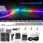 6/10/14/18 in 1 Led Car Ambient Lights RGB 213 64 Color Acrylic Strips Symphony Streamer Interior Atmosphere Lamp Control By App