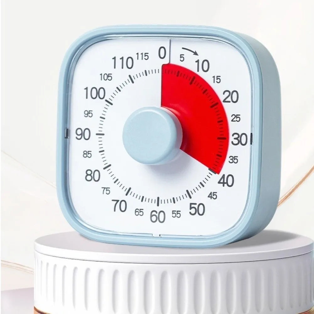 120 Minutes Visual Timer Silent Operation Visualization Countdown Alarm Clock Self-Discipline Portable Kitchen Timer Children