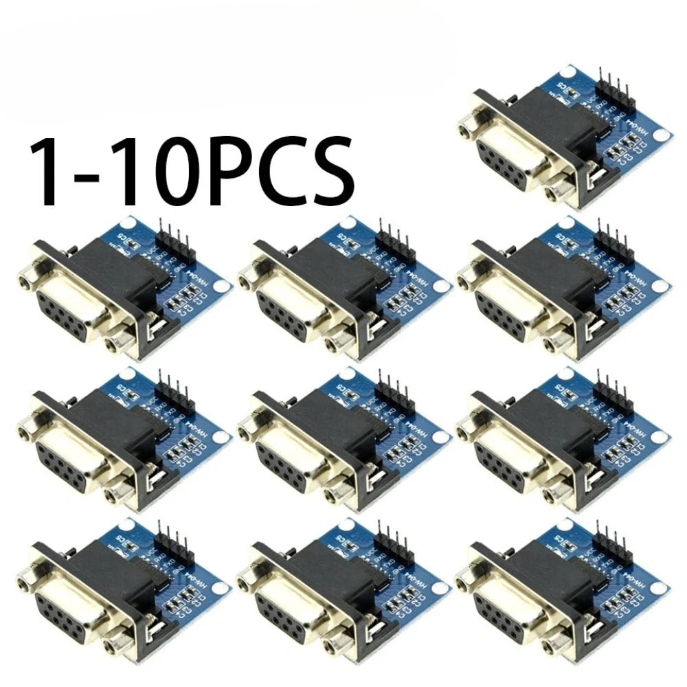 1-10PCS MAX3232 RS232 to TTL Serial Port Converter Module Female DB9 Connector MAX232 Flashing Board For Arduino
