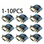 1-10PCS MAX3232 RS232 to TTL Serial Port Converter Module Female DB9 Connector MAX232 Flashing Board For Arduino