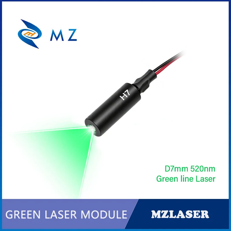 New Economical Compact Green Line Laser Diode Module 520nm D7mm 0.5mW 1mW 5mW 3V Industrial Grade for Woodworking Machinery
