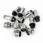 GX12 GX16 GX20 Aviation Connector 2 3 4 5 6 7 8 9 10 12 Pin Male Female Circular Metal Cable Plug Panel Mount Socket Industrial