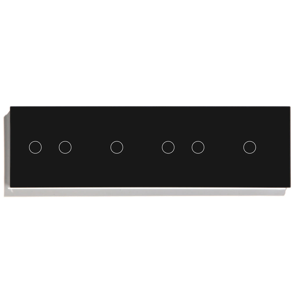BSEED Touch Switches 1/2/3Gang 1Way Wall Light Switches Blue LED Backlight Glass Sensor Screen Home Switches Black EU Standard