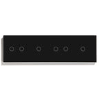 BSEED Touch Switches 1/2/3Gang 1Way Wall Light Switches Blue LED Backlight Glass Sensor Screen Home Switches Black EU Standard