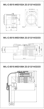 MS3102 MS3106 MS3108 Military Specification Connector 5015 MIL STD 8pin 19pin Plug&Socket 22-14 22-23 MIL-C Circular Connectors