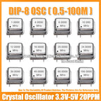 (2PCS) DIP-8 16M 16MHZ 16.000MHZ OSC 4PIN Half Size Active Square Crystal Oscillator 3.3V-5V-Compatible 15PF 20PPM