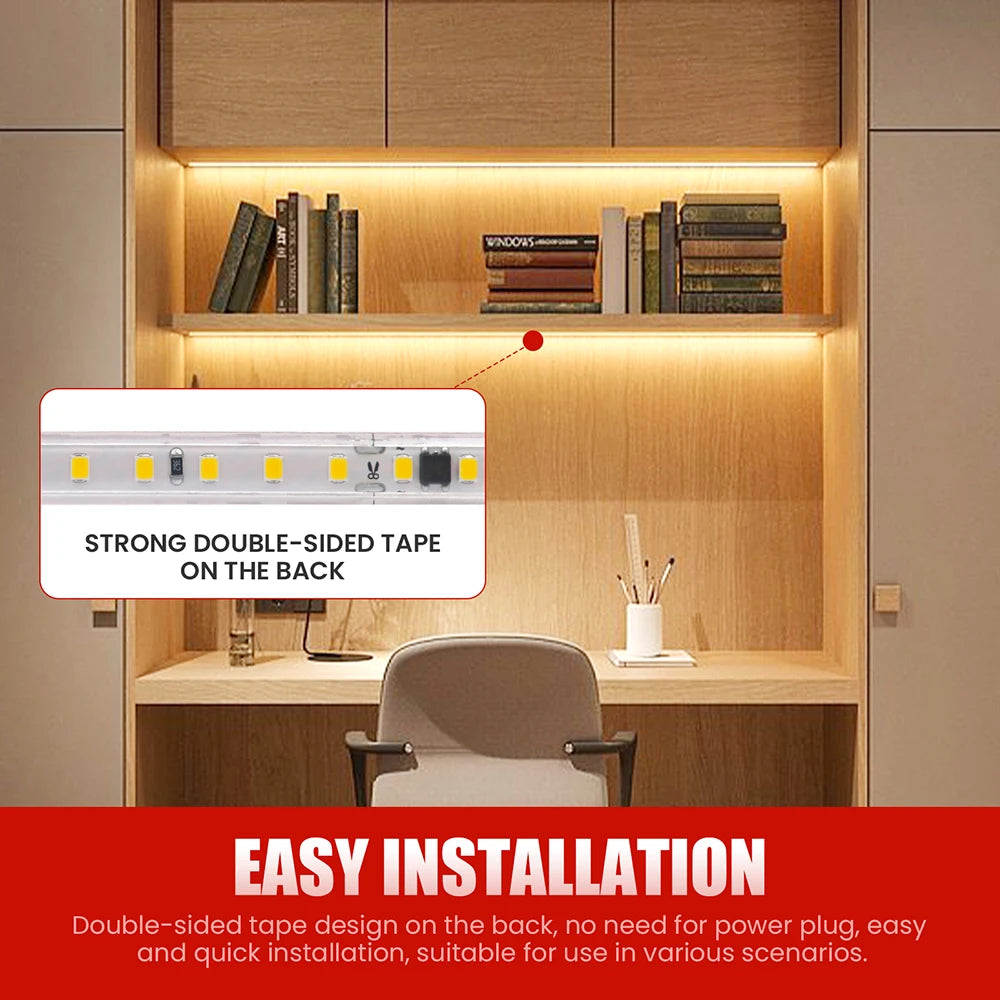 Dimmable LED Strip Light 220V Switch EU Power Dimmer Kit Waterproof 2835 120LEDs/M High Bright Flex Tape Home Decor 0.5M 10M 20M