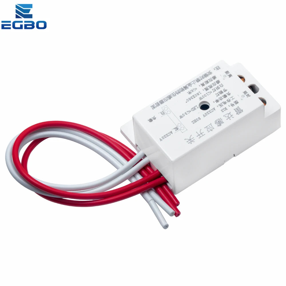 1~10PC 220V AC 50Hz Auto Infrared Sensor Switch PIR Microwave Radar Body Motion Sensor Module Adjustable For Time Distance Range