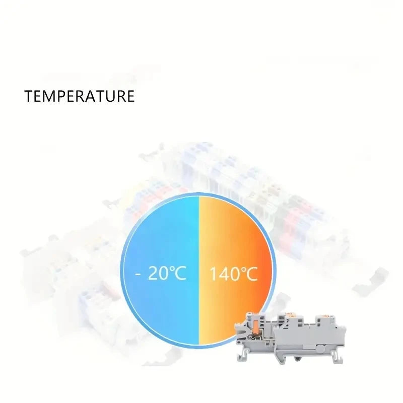 20pcs DIN Rail Terminal Block Twin Spring Terminal Connectors Push in Type PT Screwless Wire Wiring Connector