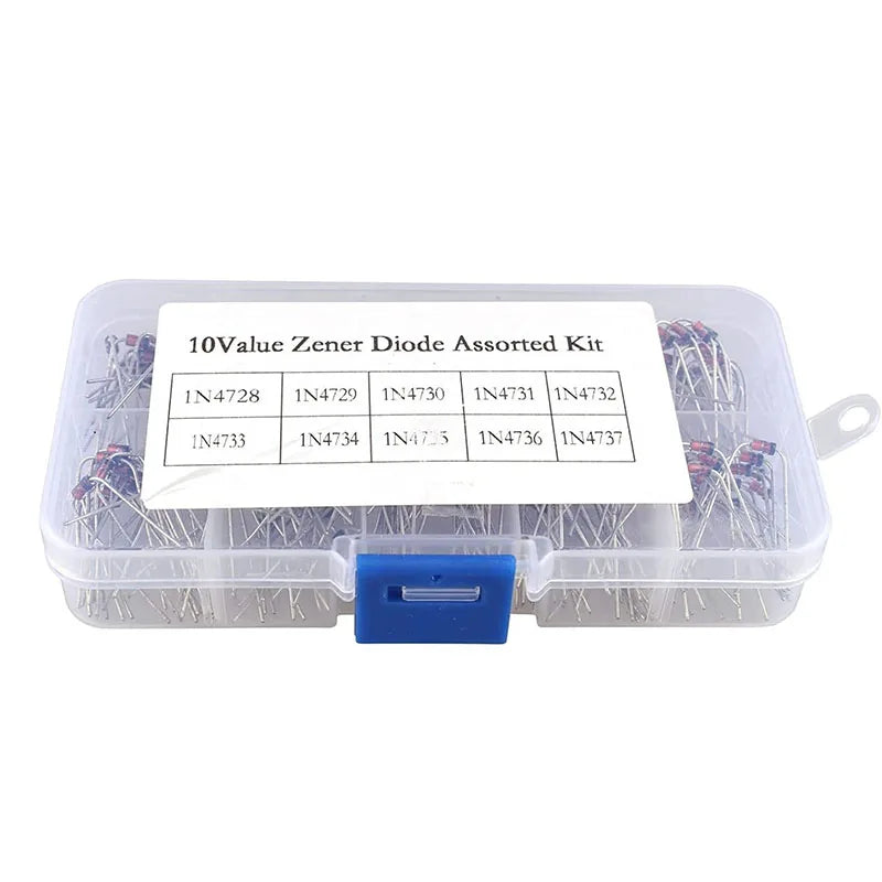 200 Pcs 10Value 1W Zener Diode Assorted Kit Set 1N4728-1N4737 3.3V-7.5V Sample Box