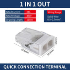 50Pcs Mini Quick Push in Connectors Hard Stainless Easy Electrical Splicing Terminal Blocks 2 3 4 5 6 8 Ports