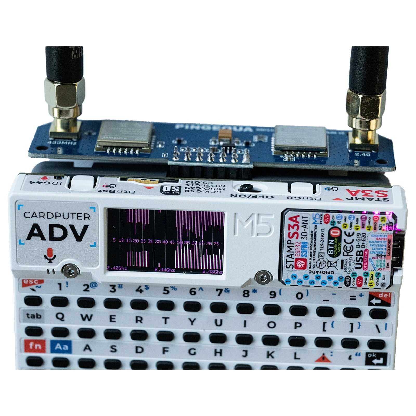 M5Stack Cardputer ADV RF Module CC1101 433MHz & NRF24 2.4G Dual Chip, Enhanced Antenna, Auto Switching Hydra RF 424 PINGEQUA