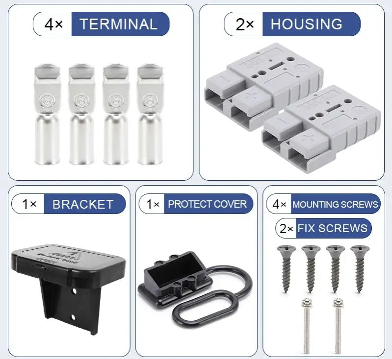 2pcs 50A 120A 175A Battery Charging Connector Kit 600V Quick Plug Car Battery Power Connectors Forklift Wire Cable Connectors