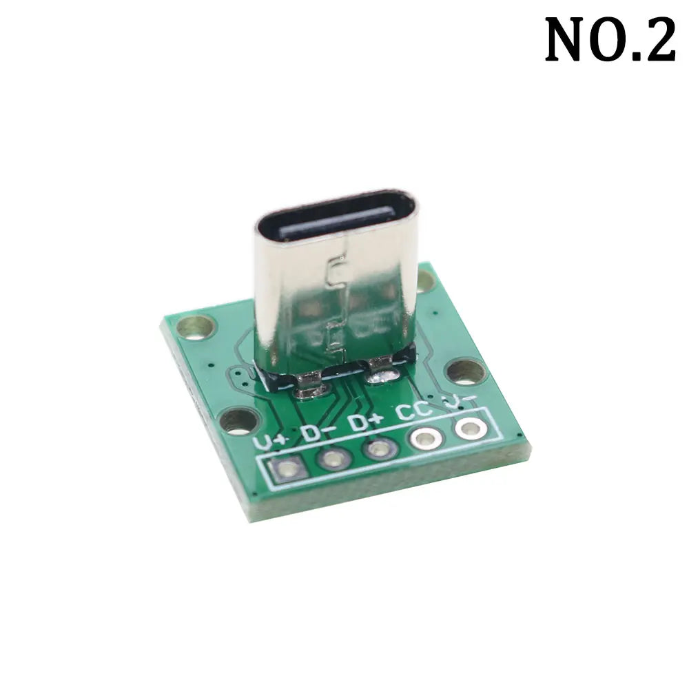 1Pcs USB 3.1 Vertical Straight Plug Double Side Positive Negative Plug Type-C Male/Female Test Board PCB Connector With Pin
