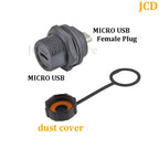 1PC E16 Buckle Waterproof Connector HDMI/USB2.0/USB3.0/RJ45/Type C/MICRO USB Panel Mount DIY Jack with Dust Cover Connector