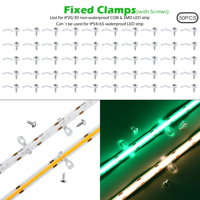 8mm 10mm 2pin COB LED Strip Connector Tape Lights L Shape LED Corner Connectors for SMD COB 5050 2835 Strip Light Fixed Clamps