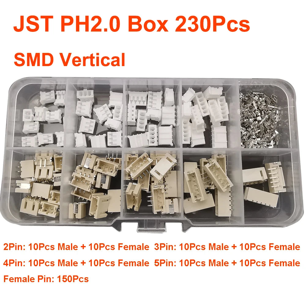 JST Box SH1.0/MX1.25/PH2.0/XH2.54/VH3.96/SM2.54/SYP Pitch Connector Terminal Kit SMD/Straight/Right Angle Type DIY