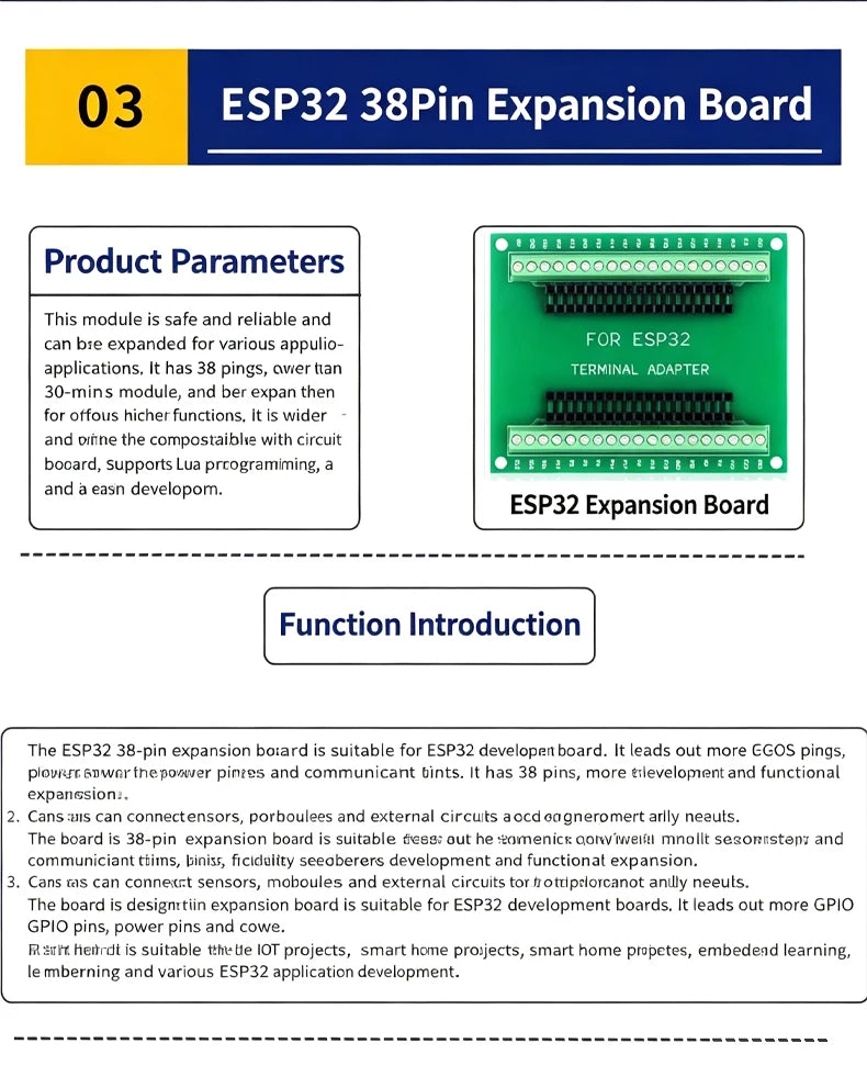 ESP32 Development Board Module, 8266 Wireless WiFi + Bluetooth, Dual-Core CPU, CH340 Chip, ESP32 Programming Socket