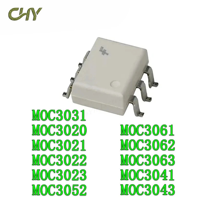 10PCS MOC3020 MOC3021 MOC3022 MOC3023 MOC3041 MOC3043 MOC3052 MOC3061 MOC3062 MOC3063 SMD SOP-6 Optocoupler New and Original IC