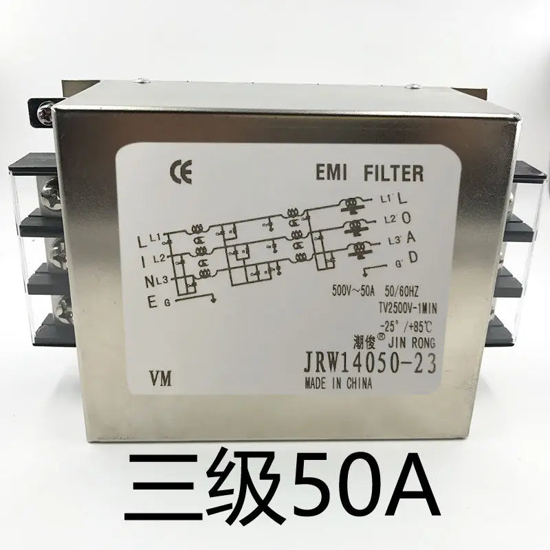 AC EMI anti-interference 380V linear power filter socket purifier three-phase three wire