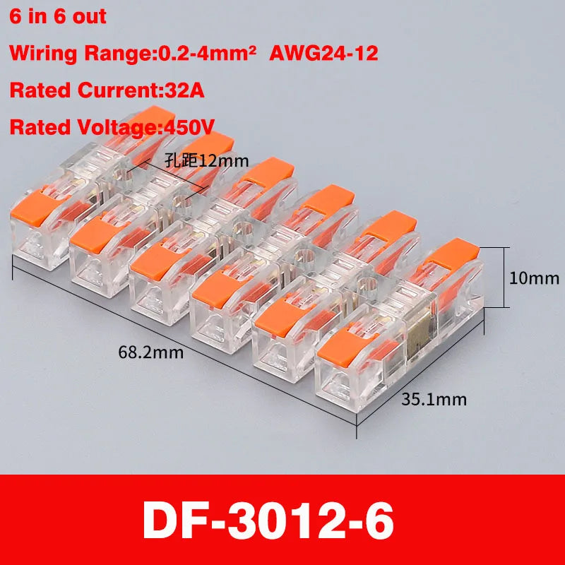 Wiring Terminal Quick Press Type Electrical Docking 2-12 Pin Screw Fixing Compact Wire Connector Push-in Type Terminal Block