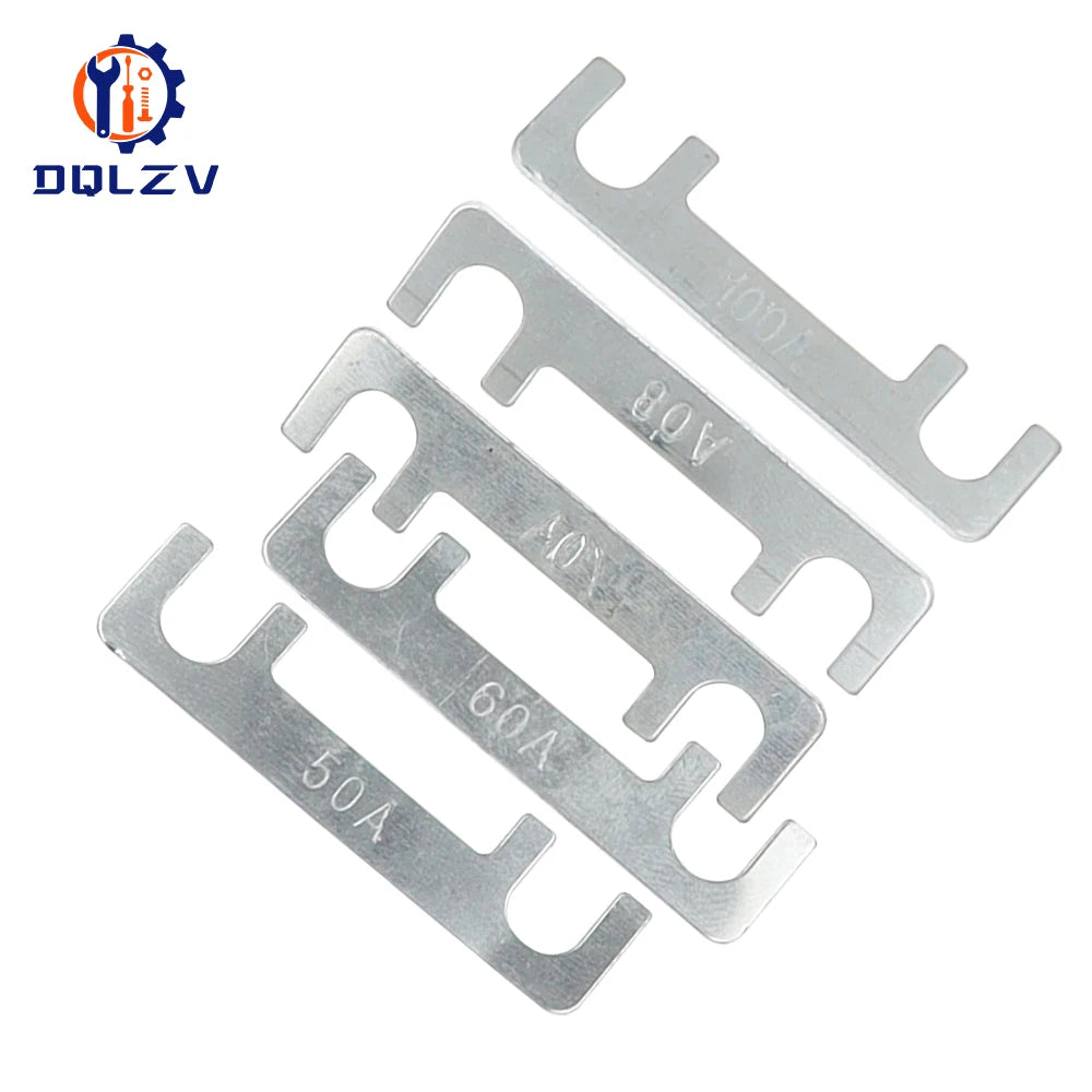 30A-150A 32V Auto Fuse Flat Zinc Chip Small Fuse Sheet Fork Type Bolt Battery Fuse Car Modification Stand Fuse Box