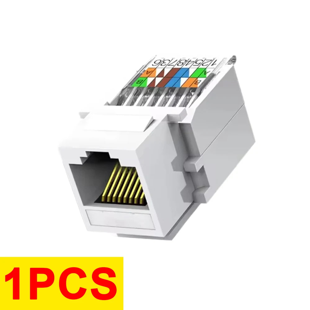 RJ45 Cat6/Cat5e Ethernet Keystone Jack No Punch-Down Tool-Less RJ45 Module Coupler Ethernet Module Female Jack Wall Adapter