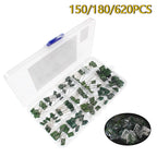 150-620PCS 100V Polyester Film Capacitor Assorted Kit 0.33nf 0.47nf 0.56nf 0.82nf 1nf 2A331J 2A471J 2A561J 2A821J 2A102J