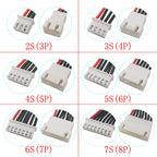 JST XH 2.54mm Pitch 2/3/4/5/6/7/8S Pin Male to Female Battery Balance Charger Silicone Wire Extension Lead Connector 20CM 22AWG