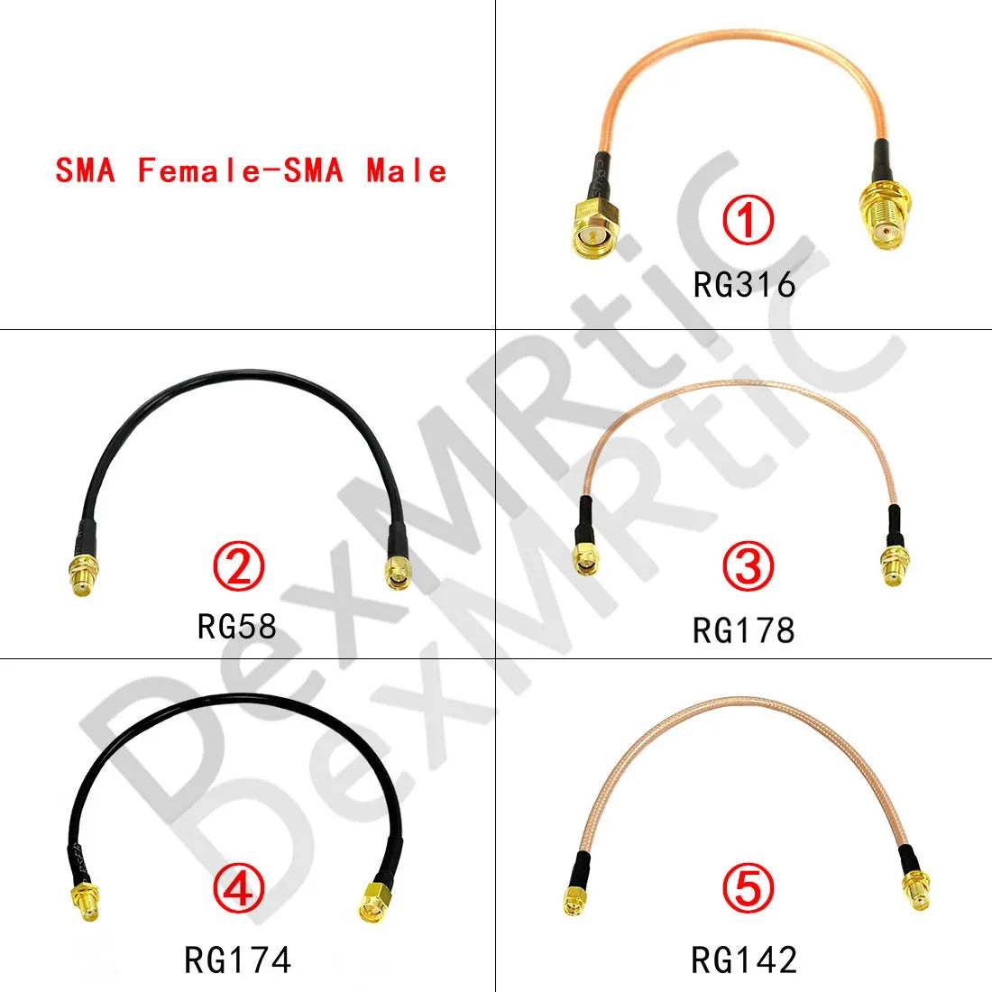 SMA  Male to Female RF Plug Jack Connector Pigtail Extension Cable for RG174 RG178 RG316 RG58 RG142