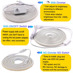 Dimmable COB LED Neon Strip Light 220V Dimmer Switch Power Kit High Density 288 LEDs Linear Lighting IP68 Waterproof Flex Ribbon