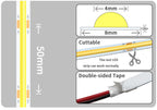 Linear regulável 24v 12v cob luzes de tira led 8mm 320leds/m fita flexível led para decoração do quarto 3000k 4000k 6000k 1m 5m