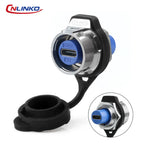 CNLINKO LP16 Waterproof Type-C Connector 5A Female Socket Jacks 10 Gbps Panel Mount Receptacles for Fast Charging Data Transfer