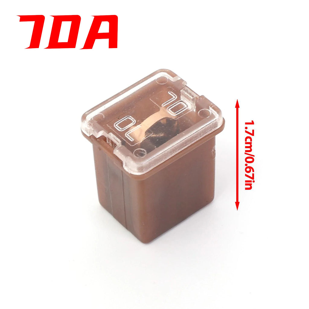 Car Mini Square Fuse 32V 20A-80A Slow Blow Copper Wire Overload Circuit Protection Insert for Car Truck RV Motorcycle Vehicle