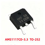 50/100Pcs AMS1117-1.2V 1.5V 1.8V 2.5V 3.3V ADJ SOT-223 SOT-89 AMS1117CD-5.0 TO-252 Adjustable/Fixed Low Dropout Linear Regulator