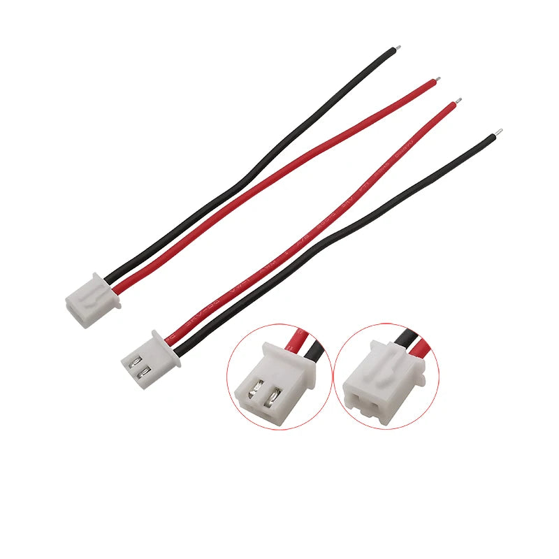 JST XH 2.54mm Pitch 1S 2 Pin Balance Plug Conenctor XH 2.54 Female Plugs With 22AWG Silicone Wire Cables For RC Lipo Battery