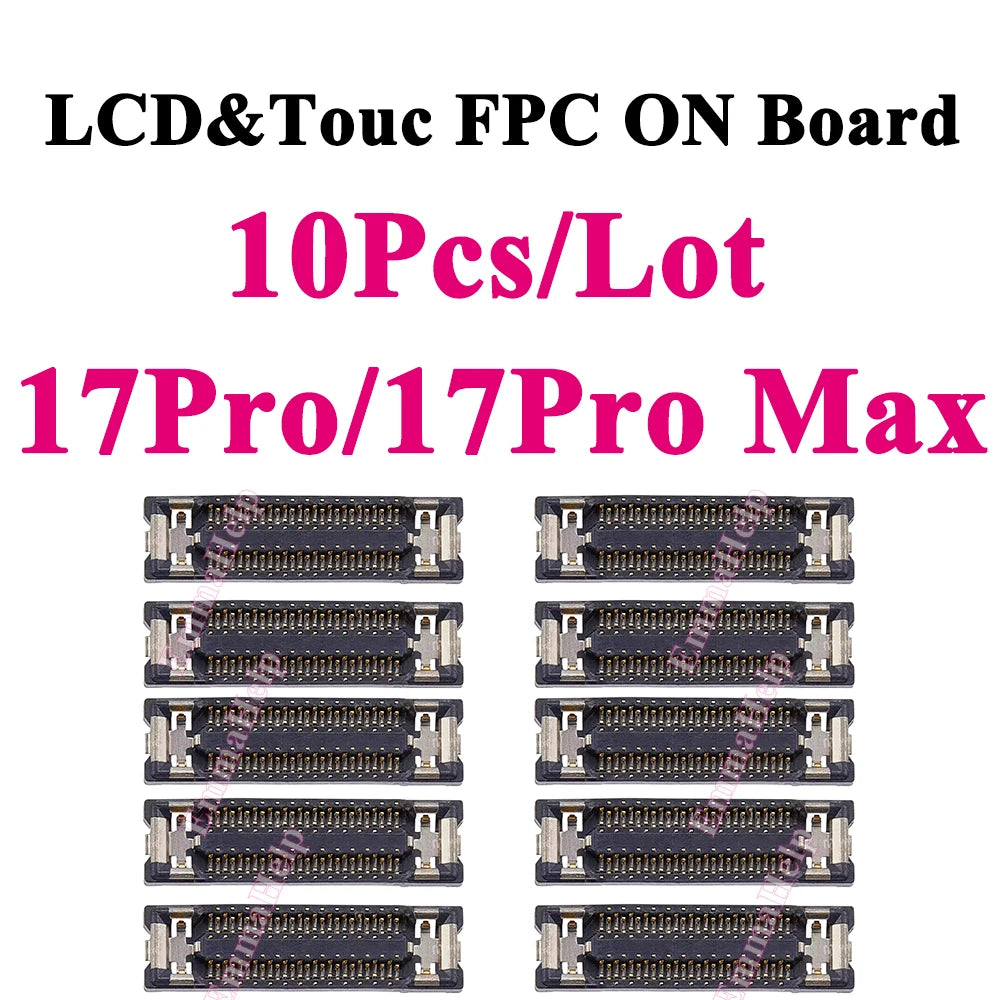 10Pcs LCD Display Touch FPC Connector for iPhone 17 17Pro 16 15 14 Pro Max Motherboard Logic Board Screen Plug Replacement