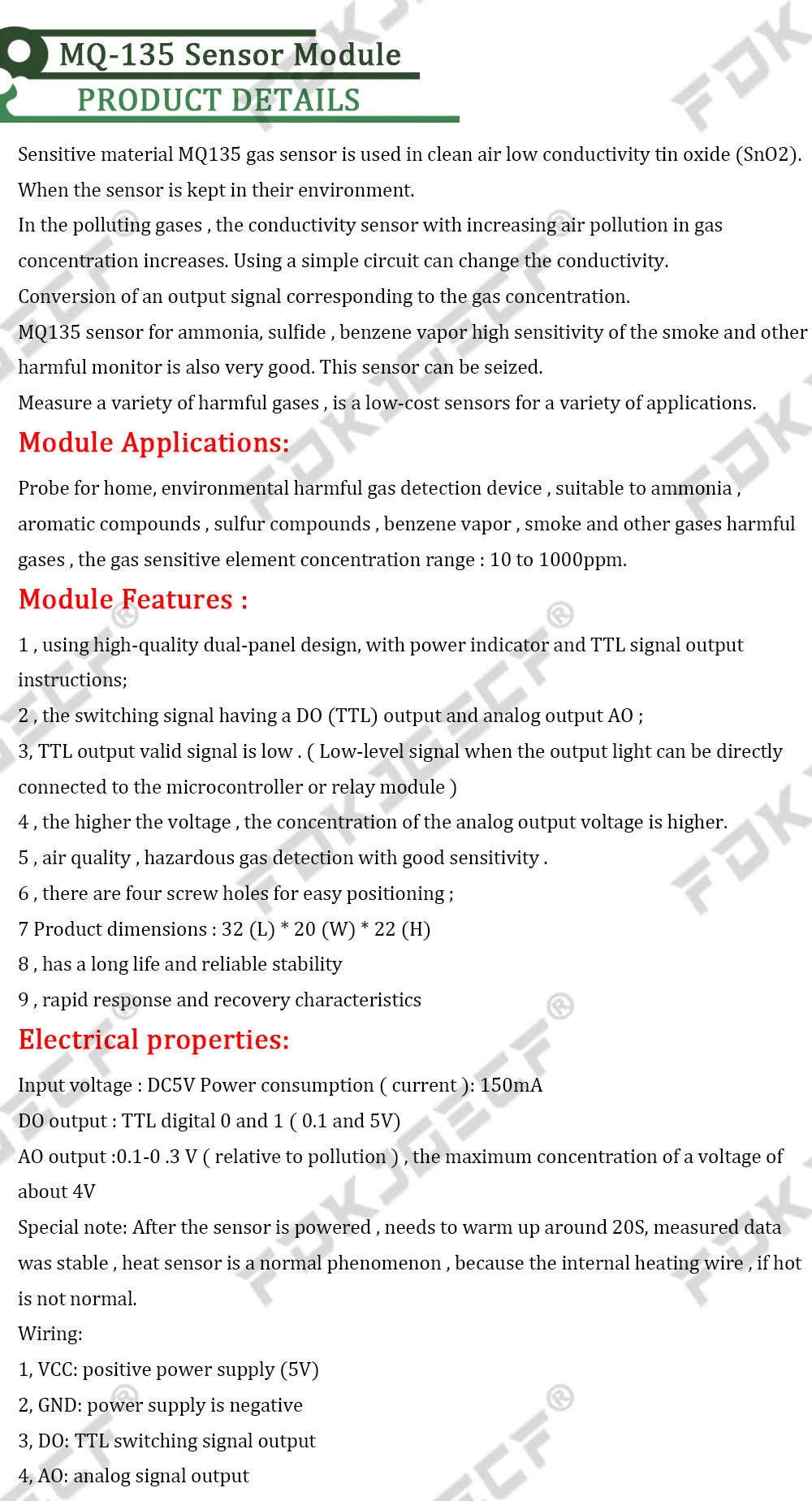MQ-2 MQ-3 MQ-4 MQ-5 MQ-6 MQ-7 MQ-8 MQ-9 MQ-135 Detection Smoke methane liquefied Gas Sensor Module for Arduino Starter DIY Kit
