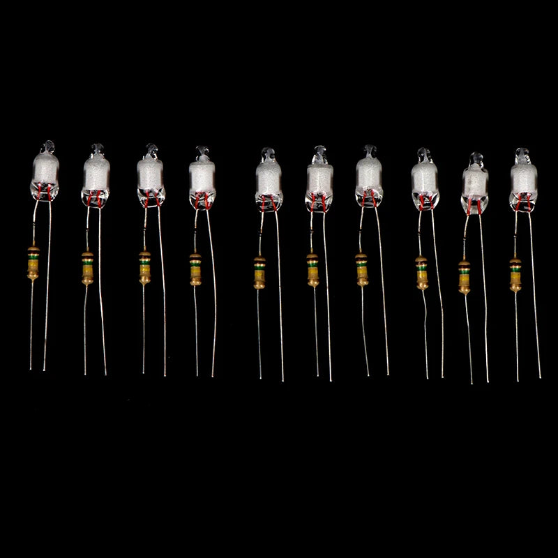 High Quality 10Pcs Neon Light Bulbs 4*10mm 5*13mm Main Power Indicator With Resistance 220V Red/Blue/Green
