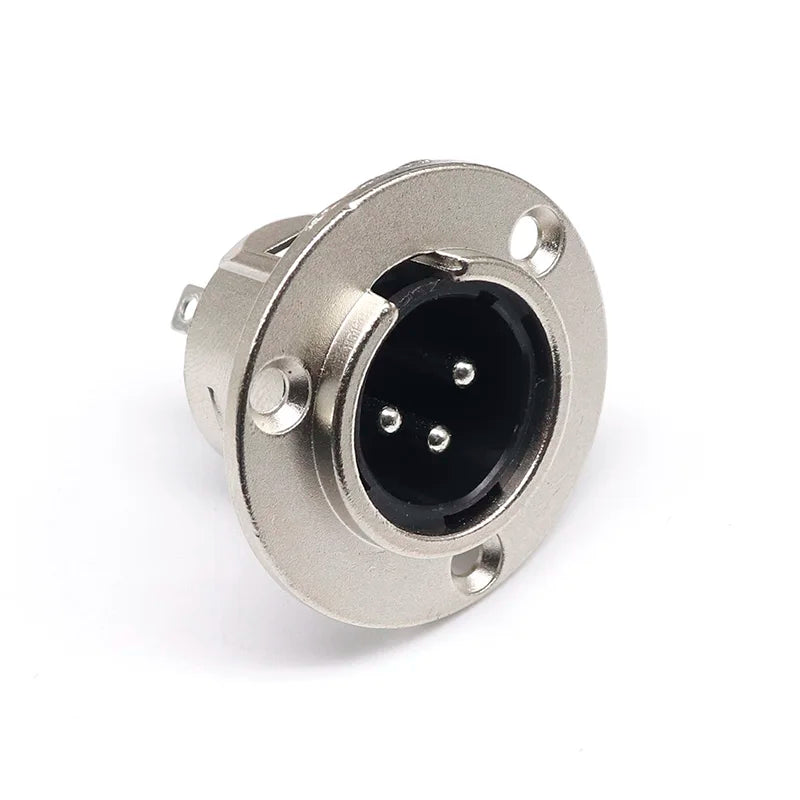 3/4/5pin Round Male/Female Metal XLR Speaker Panel mount socket Connector Adapter Audio Microphone Socket
