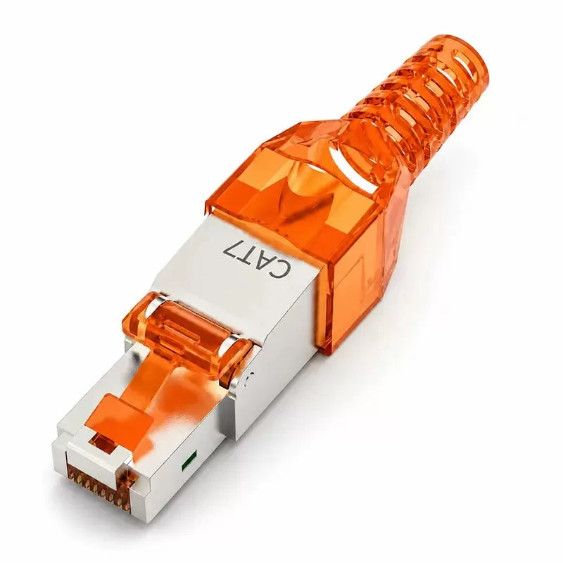 SUMMITEK CAT8 Cat7 CAT6A Tool-Free Connector RJ45 Termination Plug SFTP Zinc Alloy Shielded for Ethernet Cables POE