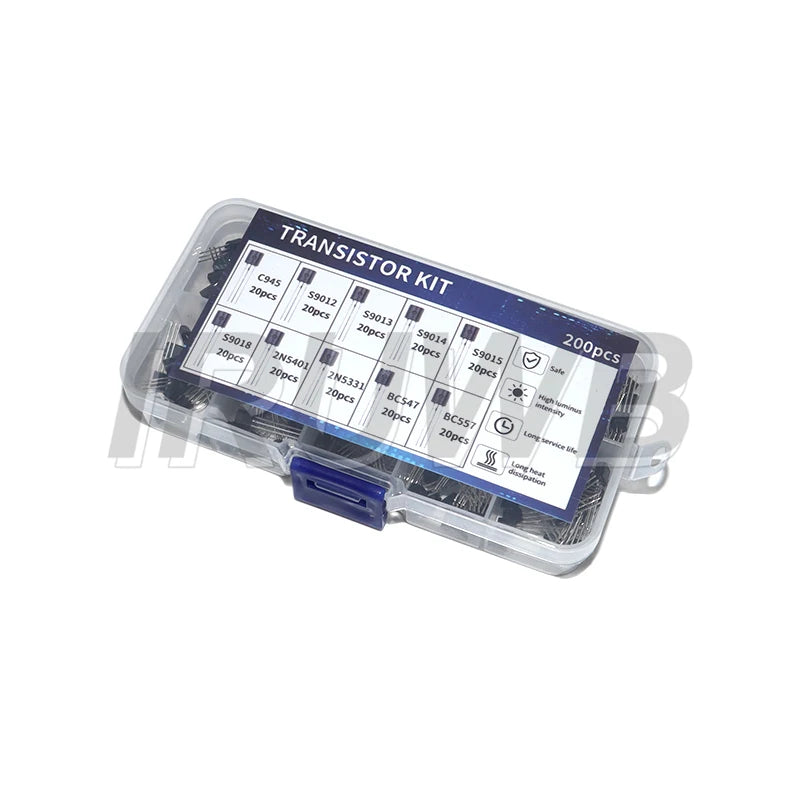 200pcs BJT Transistor Kit Bipolar Power Transistors 1015-3906 C945-C557 C327-C558 PNP NPN